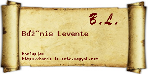 Bónis Levente névjegykártya